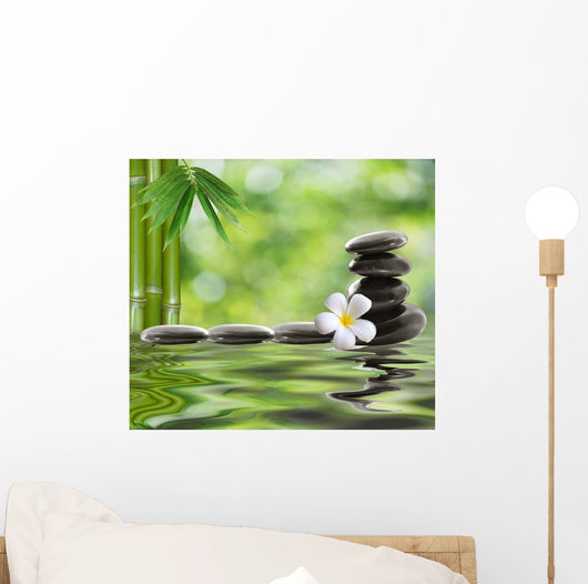 Spa Stones With Frangipani Wall Decal