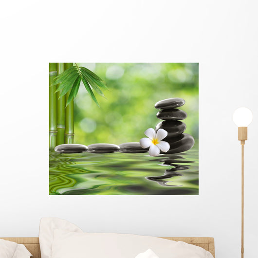 Spa Stones With Frangipani Wall Decal
