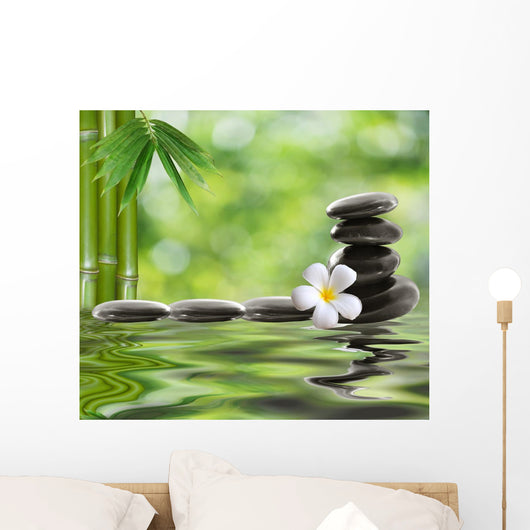 Spa Stones With Frangipani Wall Decal