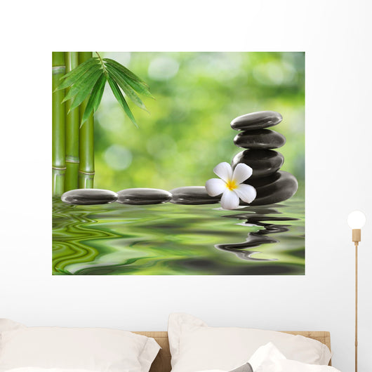 Spa Stones With Frangipani Wall Decal