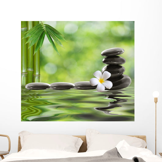 Spa Stones With Frangipani Wall Decal