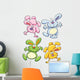 Cheerful Bunny Wall Decal Sticker Set Wall Decal