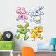 Cheerful Bunny Wall Decal Sticker Set Wall Decal