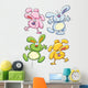 Cheerful Bunny Wall Decal Sticker Set Wall Decal