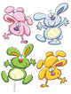 Cheerful Bunny Wall Decal Sticker Set Wall Decal