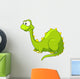Cartoon Green Brontosaurus Dino Wall Decal