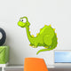 Cartoon Green Brontosaurus Dino Wall Decal