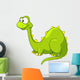 Cartoon Green Brontosaurus Dino Wall Decal