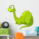 Cartoon Green Brontosaurus Dino Wall Decal