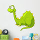 Cartoon Green Brontosaurus Dino Wall Decal
