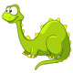 Cartoon Green Brontosaurus Dino Wall Decal