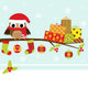 Christmas Card With Cartoon Wall Decal