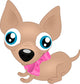 Puppy Chihuahua With Bow Wall Decal