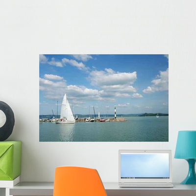 Balaton Lake Series 7 Wall Decal shown on a wall