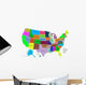 Map Usa With States Wall Decal
