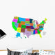 Map Usa With States Wall Decal