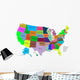 Map Usa With States Wall Decal