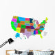 Map Usa With States Wall Decal