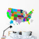 Map Usa With States Wall Decal