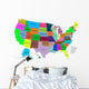 Map Usa With States Wall Decal