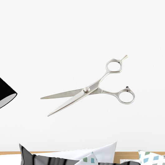 Scissors Flat Hairdresser White Wall Decal