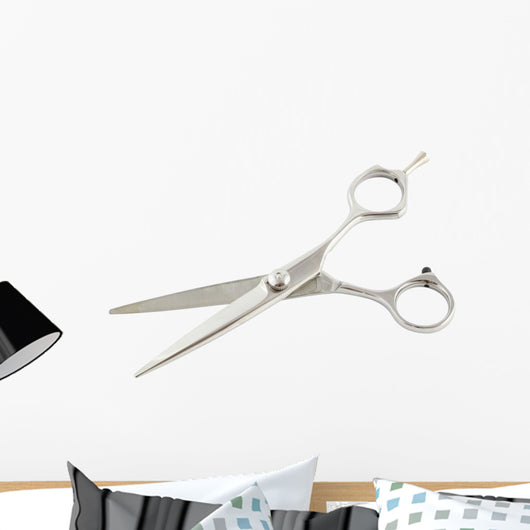 Scissors Flat Hairdresser White Wall Decal