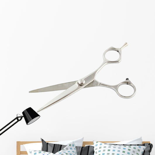 Scissors Flat Hairdresser White Wall Decal