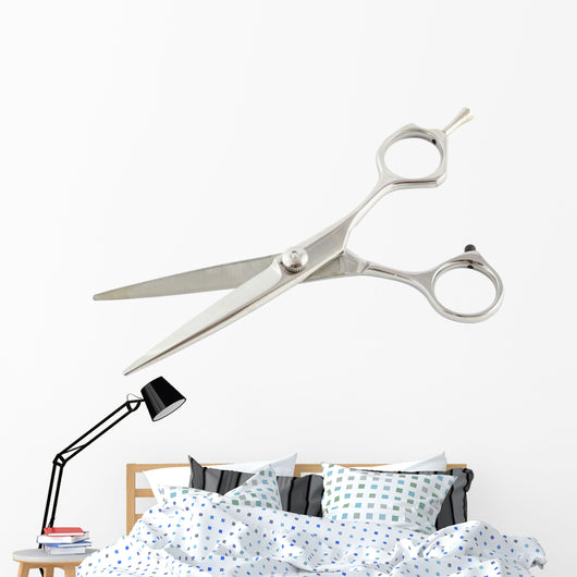 Scissors Flat Hairdresser White Wall Decal