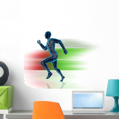 Running Cross Section Wall Decal shown on a wall