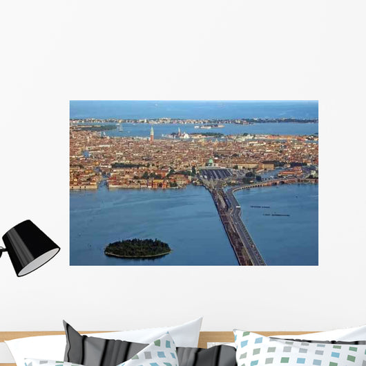 Venice and Ponte della Liberta Aerial Wall Decal