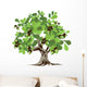 Big Green Oak Tree Wall Decal
