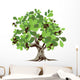 Big Green Oak Tree Wall Decal