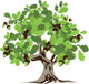 Big Green Oak Tree Wall Decal