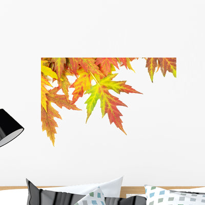 Autumn Maple Leaves Wall Decal shown on a wall