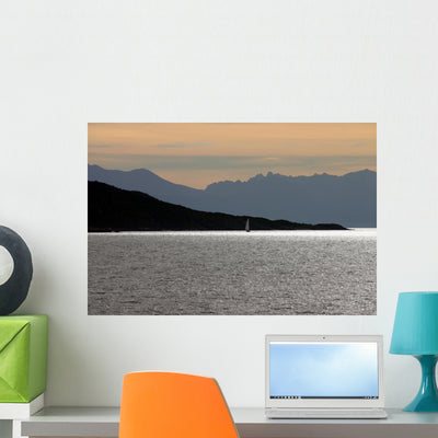 Sunrise Sail Magellan Straits Wall Decal shown on a wall