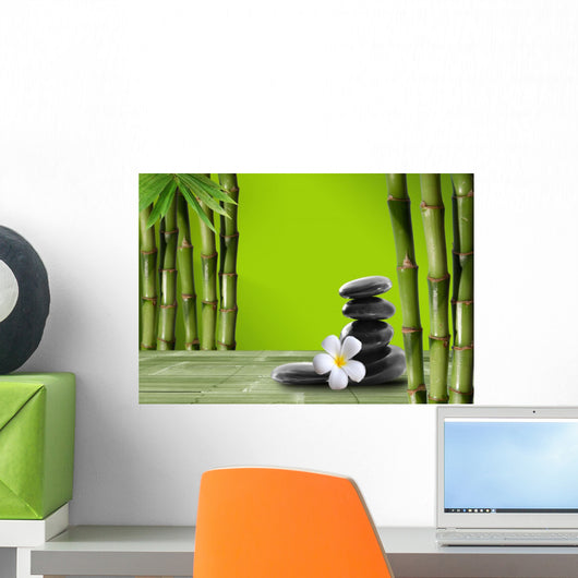 Young Green Bamboo Boke 1 Wall Decal