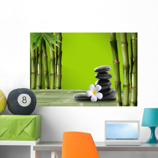 Young Green Bamboo Boke 1 Wall Decal
