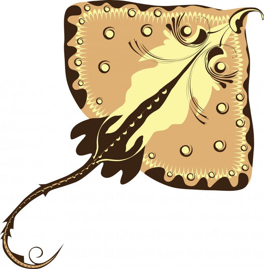 Cramp-Fish Stylized Electric Ray Wall Decal