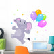 Elephant With Balloons Wall Decal