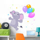 Elephant With Balloons Wall Decal