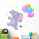 Elephant With Balloons Wall Decal