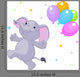 Elephant With Balloons Wall Decal