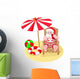Santa Claus Relaxing Beach Wall Decal