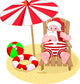 Santa Claus Relaxing Beach Wall Decal