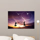 Young Couple Jumping Wall Decal