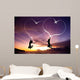 Young Couple Jumping Wall Decal