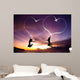 Young Couple Jumping Wall Decal