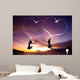 Young Couple Jumping Wall Decal