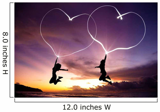 Young Couple Jumping Wall Decal