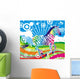 Galloping Rainbow Zebra Wall Decal